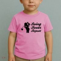 Funny Golf Swing Swear Repeat Female Golfer Version Toddler T-Shirt thumb 2