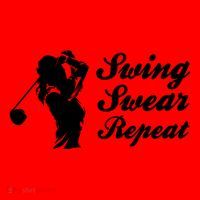 Funny Golf Swing Swear Repeat Female Golfer Version Santa Hat thumb 1