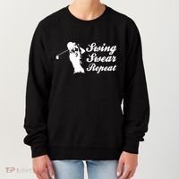 Funny Golf Swing Swear Repeat Male Golfer Version Women's Sweatshirt thumb 0