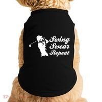Funny Golf Swing Swear Repeat Male Golfer Version Doggie Tank thumb 0