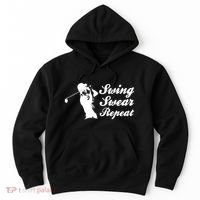 Funny Golf Swing Swear Repeat Male Golfer Version Hoodie thumb 0