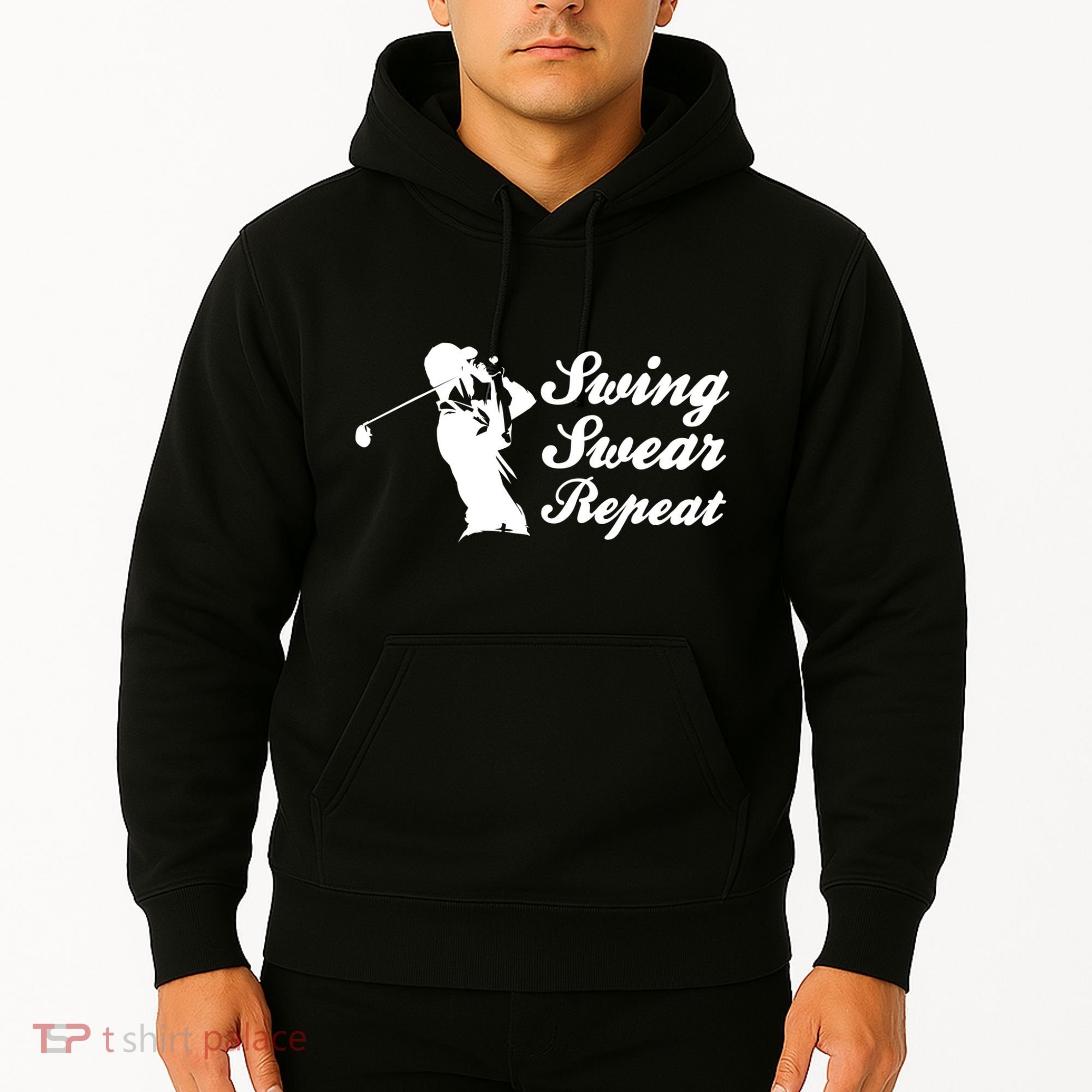 Funny Golf Swing Swear Repeat Male Golfer Version Hoodie