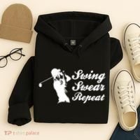 Funny Golf Swing Swear Repeat Male Golfer Version Hoodie thumb 4