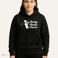 Funny Golf Swing Swear Repeat Male Golfer Version Hoodie thumb 5