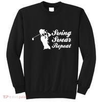 Funny Golf Swing Swear Repeat Male Golfer Version Sweatshirt thumb 0