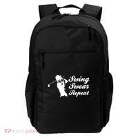Funny Golf Swing Swear Repeat Male Golfer Version Backpack thumb 0