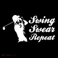 Funny Golf Swing Swear Repeat Male Golfer Version Bucket Hat thumb 4
