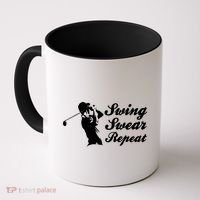 Funny Golf Swing Swear Repeat Male Golfer Version Coffee Mug thumb 0