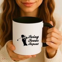 Funny Golf Swing Swear Repeat Male Golfer Version Coffee Mug thumb 3