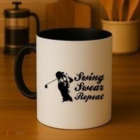 Funny Golf Swing Swear Repeat Male Golfer Version Coffee Mug thumb 4