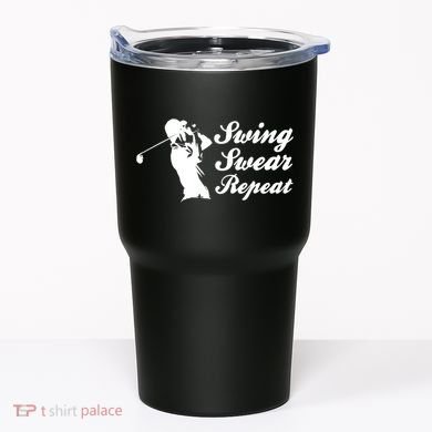 Funny Golf Swing Swear Repeat Male Golfer Version Tumbler