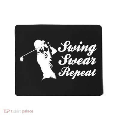Funny Golf Swing Swear Repeat Male Golfer Version Mousepad