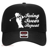 Funny Golf Swing Swear Repeat Male Golfer Version Hat thumb 0