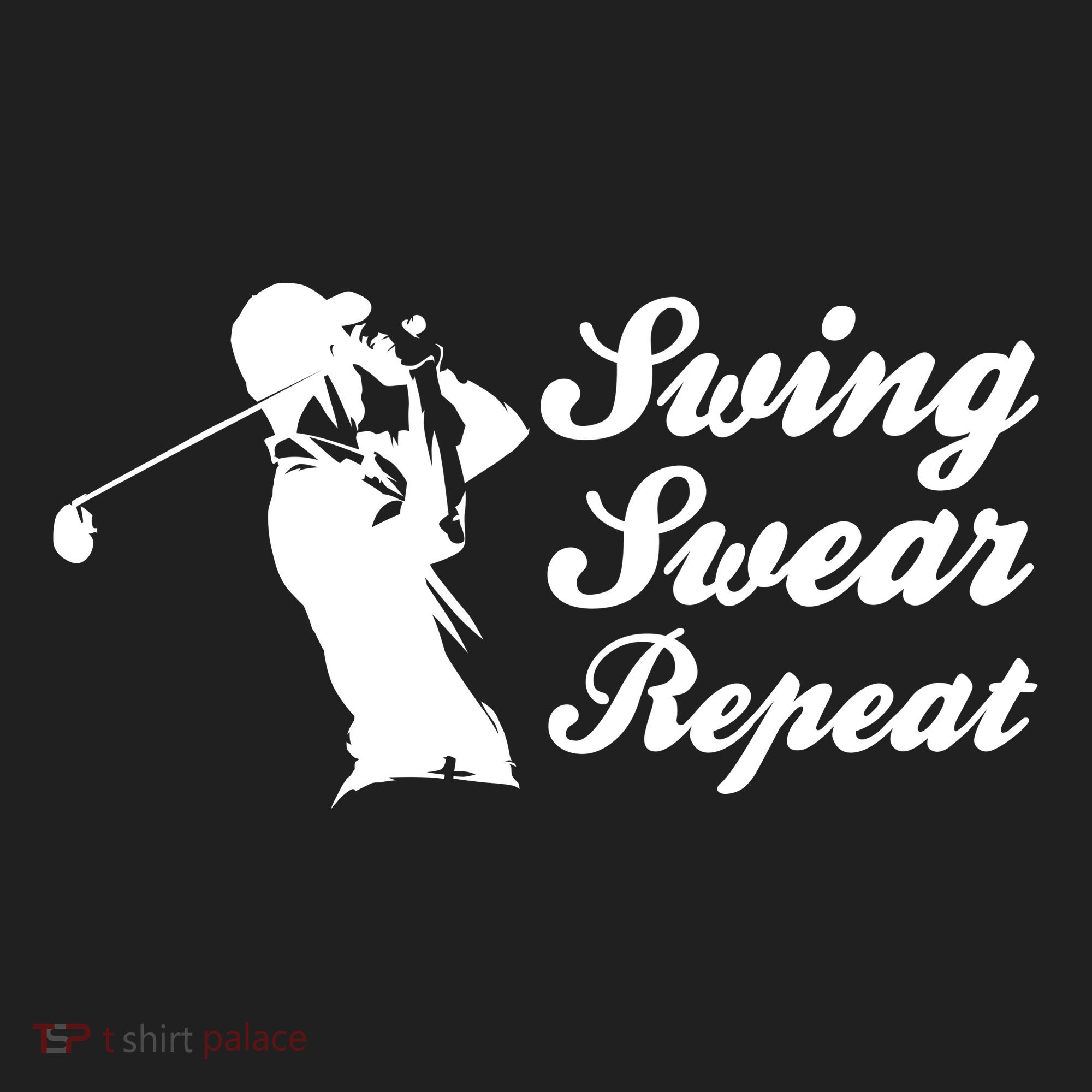 Funny Golf Swing Swear Repeat Male Golfer Version Hat