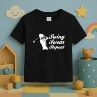 Funny Golf Swing Swear Repeat Male Golfer Version Toddler T-Shirt thumb 3