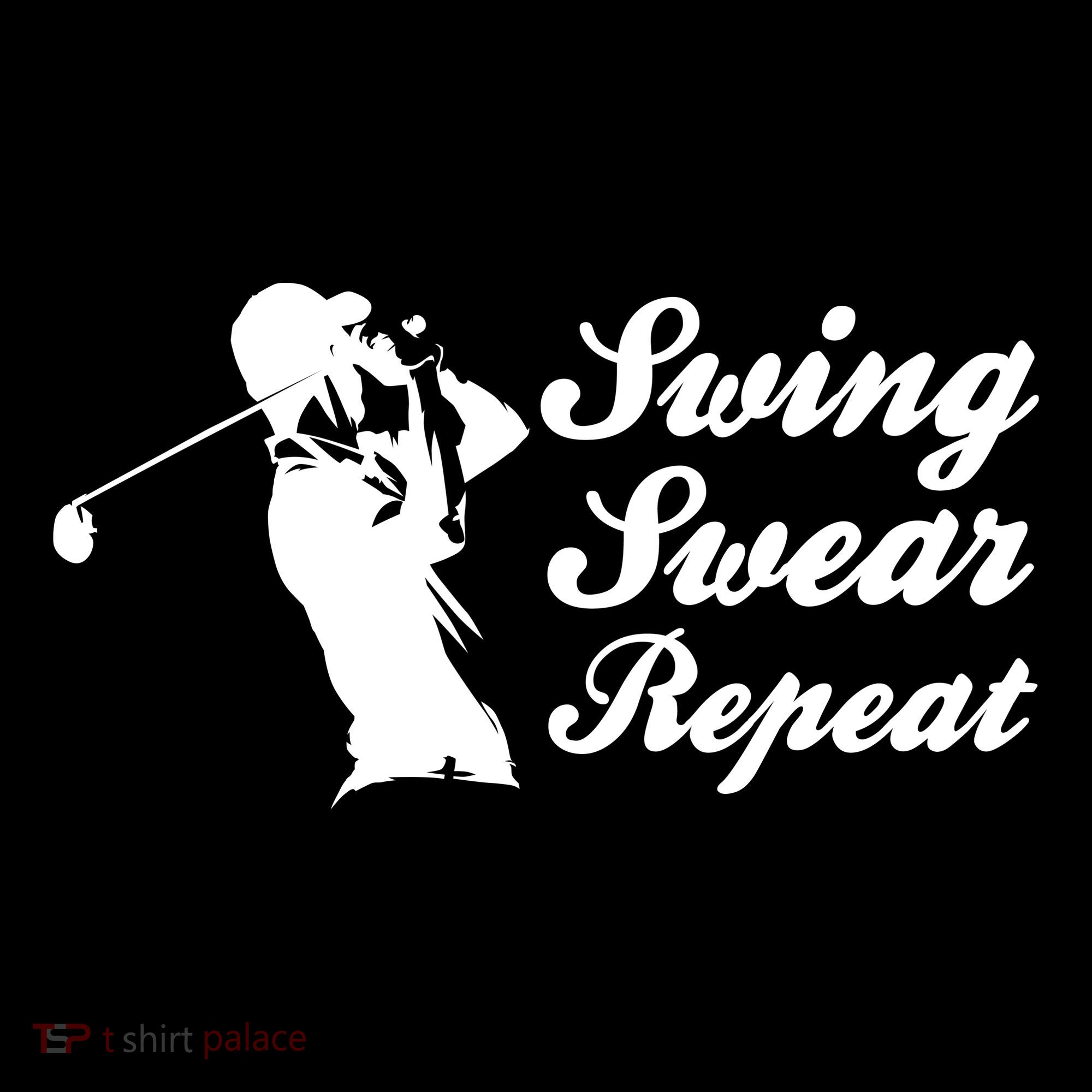 Funny Golf Swing Swear Repeat Male Golfer Version Women's Long Sleeve Shirt