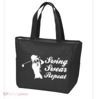 Funny Golf Swing Swear Repeat Male Golfer Version Tote Bag thumb 3