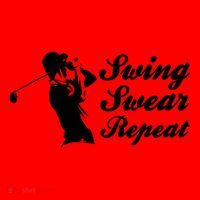 Funny Golf Swing Swear Repeat Male Golfer Version Santa Hat thumb 1