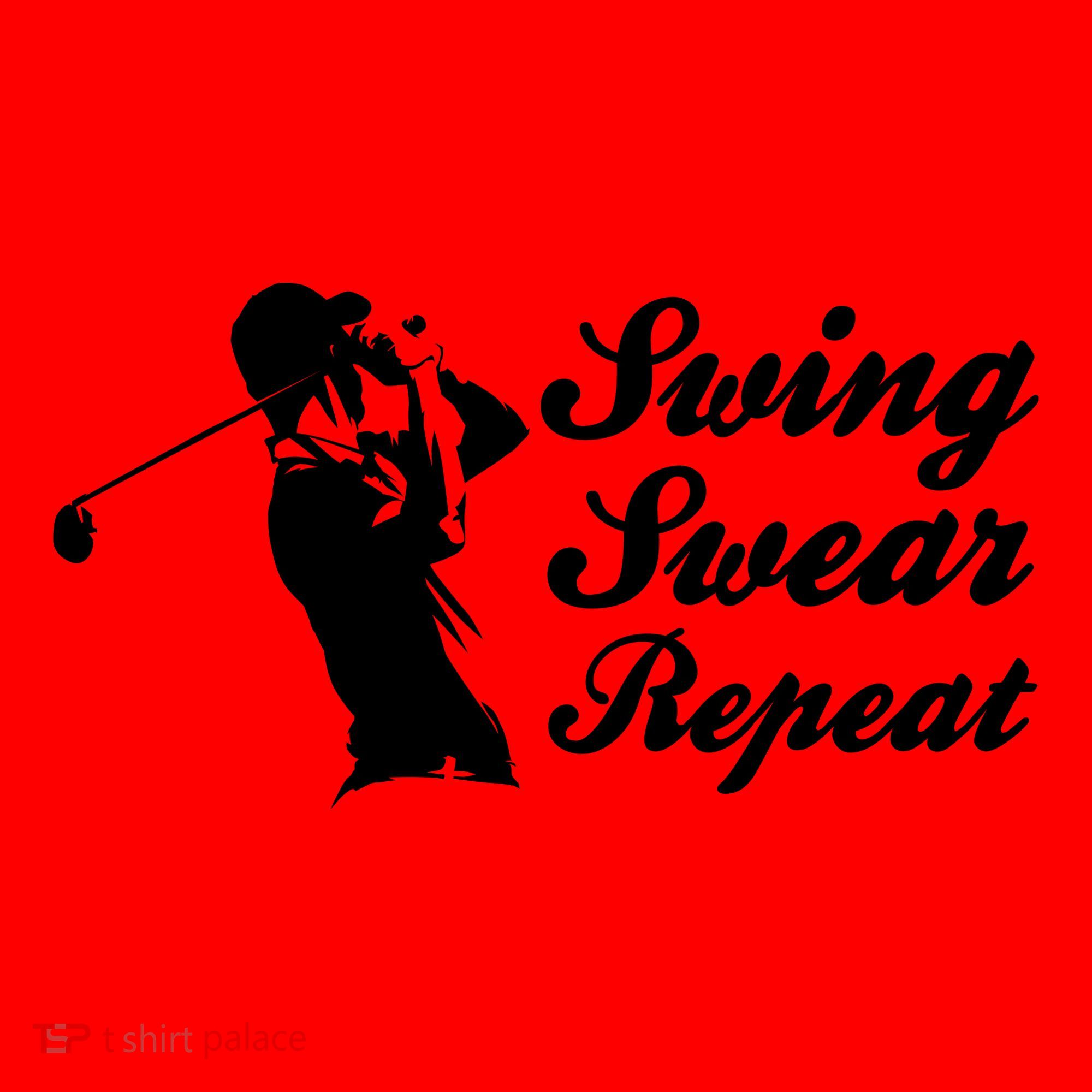 Funny Golf Swing Swear Repeat Male Golfer Version Santa Hat