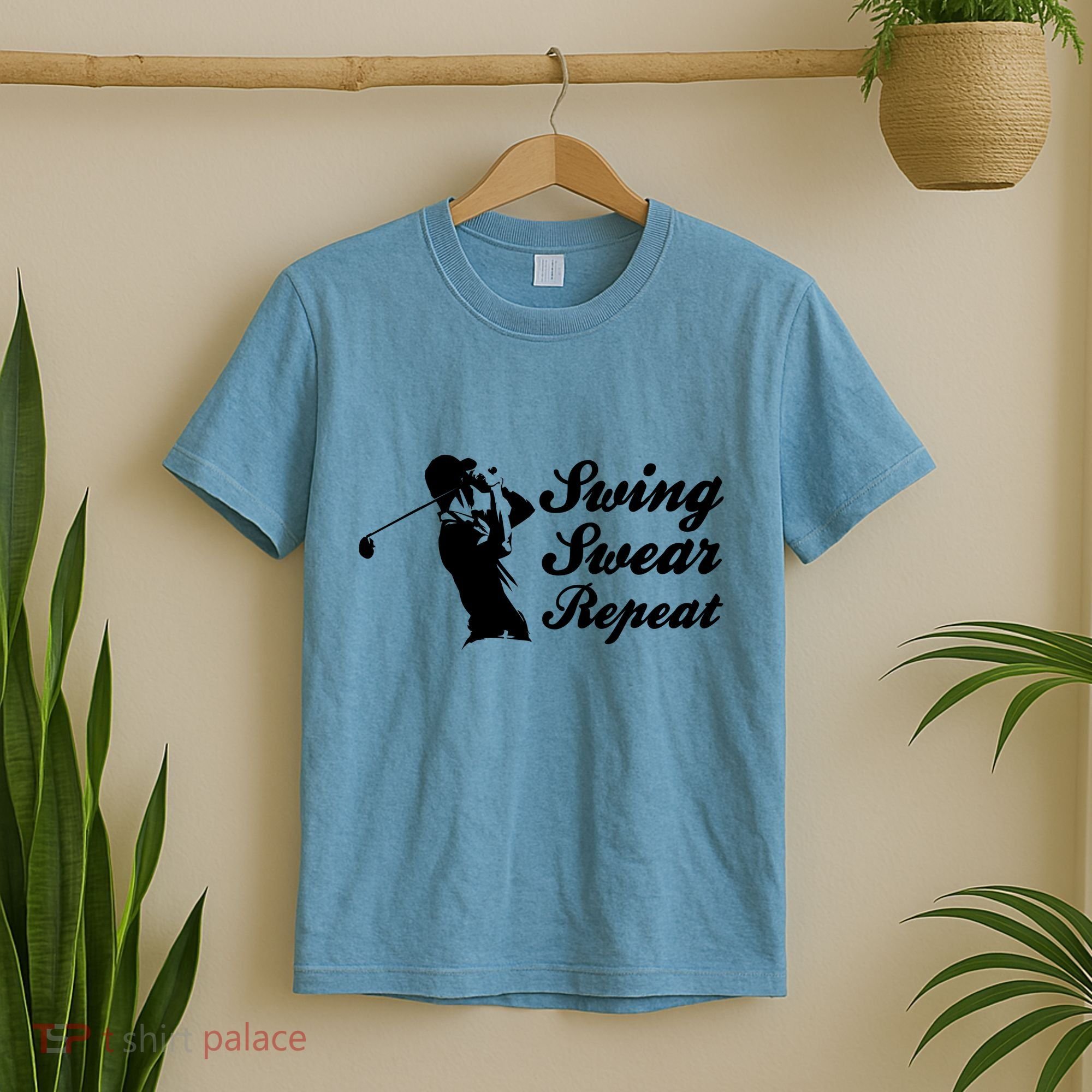 Funny Golf Swing Swear Repeat Male Golfer Version T-Shirt