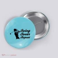Funny Golf Swing Swear Repeat Male Golfer Version Button thumb 0