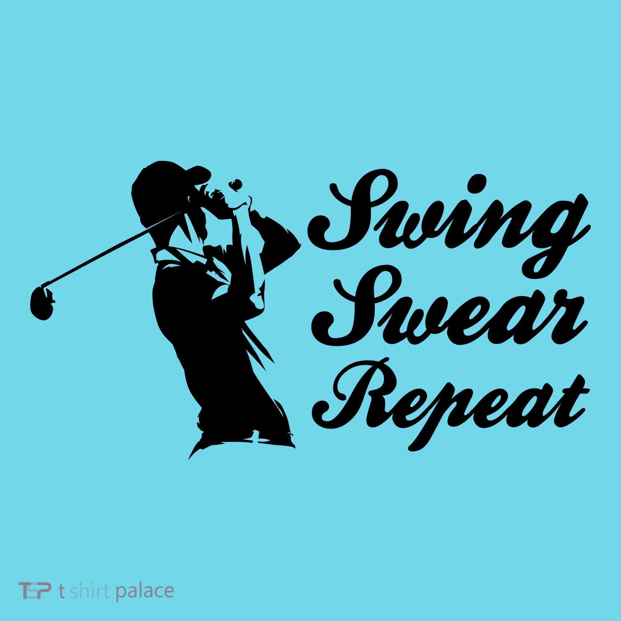 Funny Golf Swing Swear Repeat Male Golfer Version Button