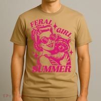 Feral Girl Summer Funny Feral Girl Summer T-Shirt thumb 3