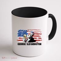Funny George Sloshington USA American Flag Coffee Mug thumb 1