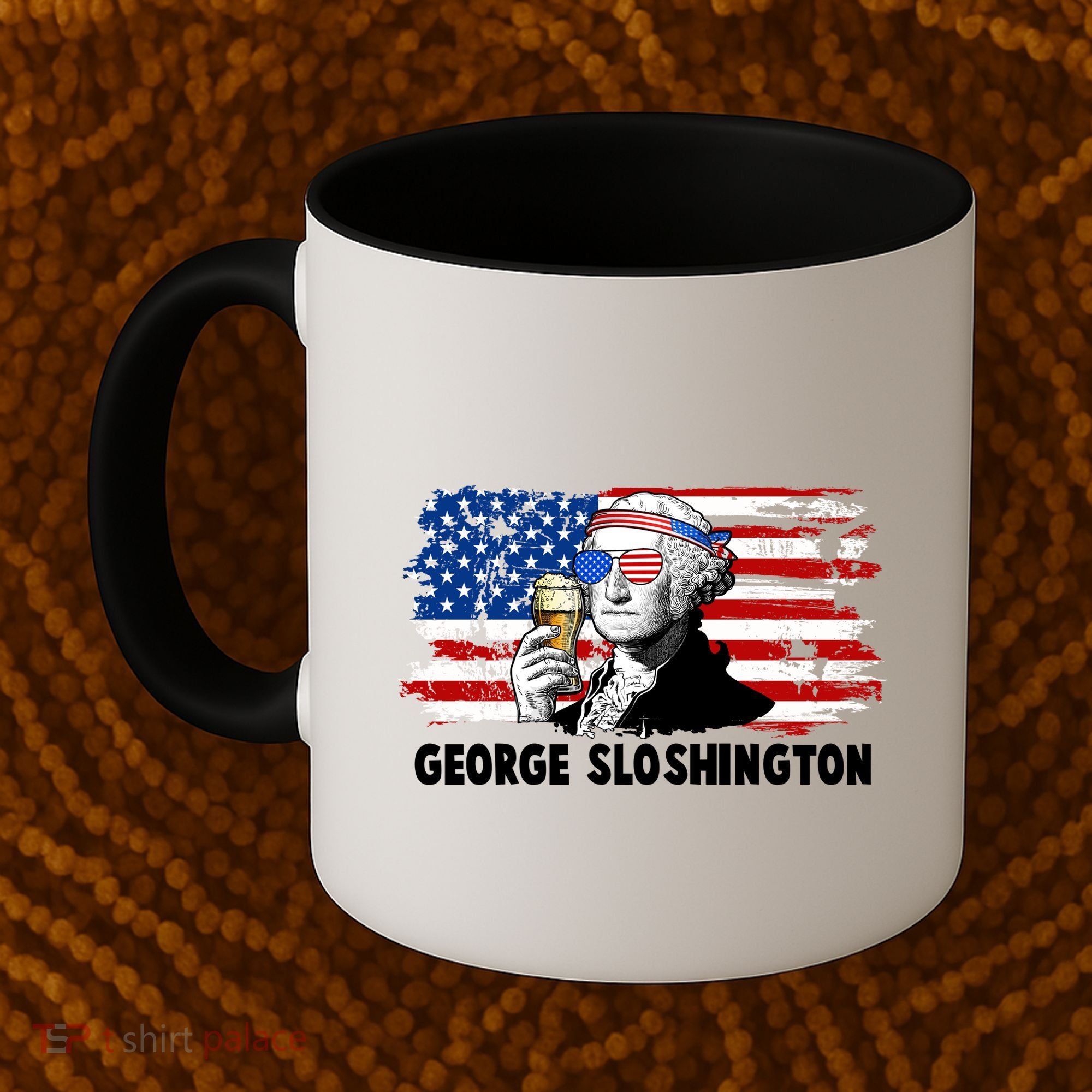 Funny George Sloshington USA American Flag Coffee Mug