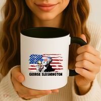 Funny George Sloshington USA American Flag Coffee Mug thumb 3
