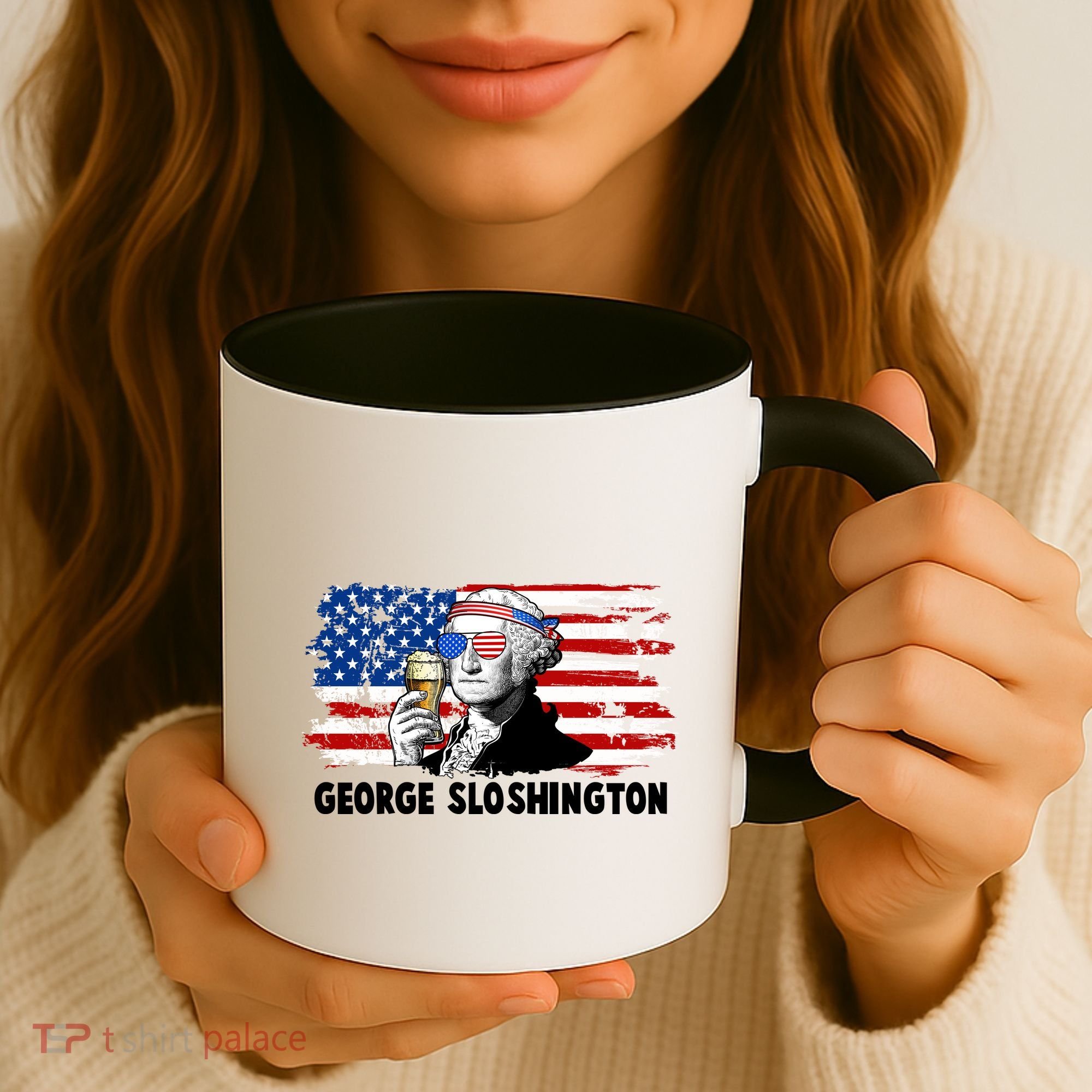 Funny George Sloshington USA American Flag Coffee Mug