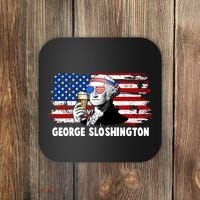 Funny George Sloshington USA American Flag Coaster thumb 0