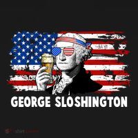 Funny George Sloshington USA American Flag Women's Hoodie thumb 2