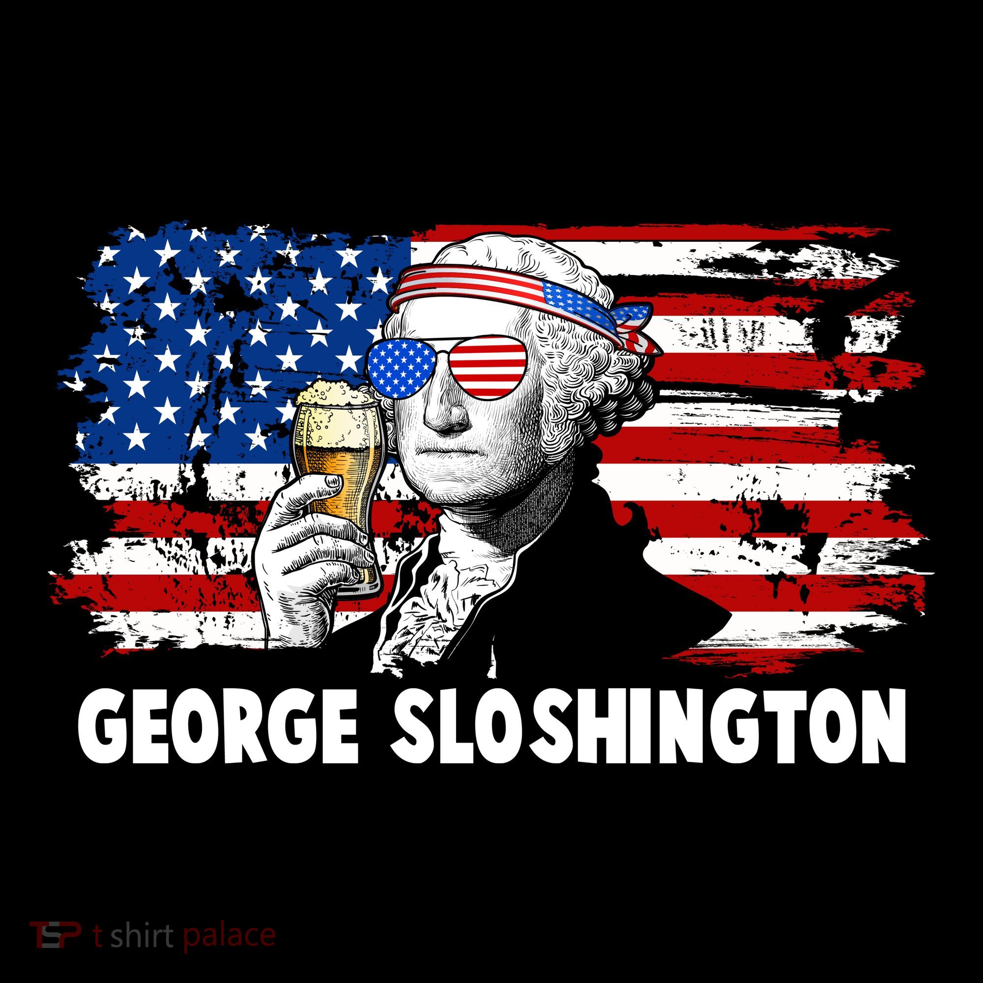 Funny George Sloshington USA American Flag Women's Hoodie