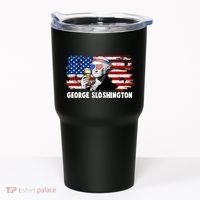 Funny George Sloshington USA American Flag Tumbler thumb 0