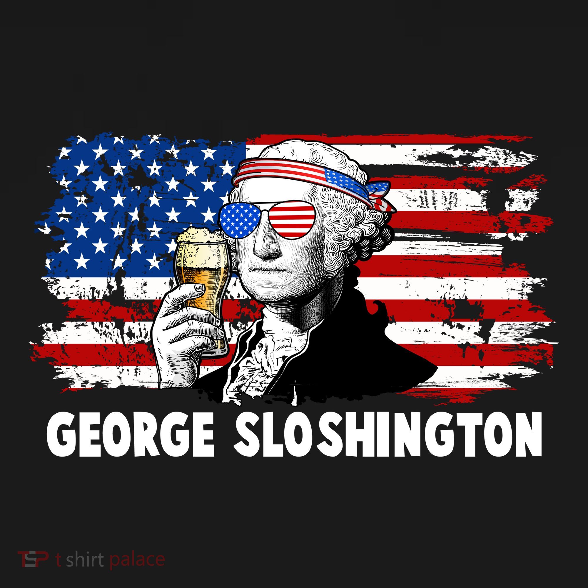 Funny George Sloshington USA American Flag Women's Tank Top