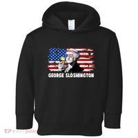 Funny George Sloshington USA American Flag Toddler Hoodie thumb 0