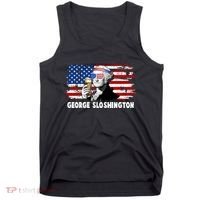 Funny George Sloshington USA American Flag Tank Top thumb 0