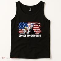 Funny George Sloshington USA American Flag Tank Top thumb 2