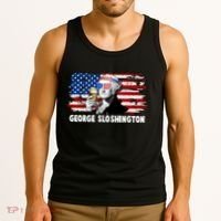 Funny George Sloshington USA American Flag Tank Top thumb 3