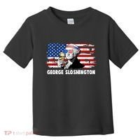 Funny George Sloshington USA American Flag Toddler T-Shirt thumb 0