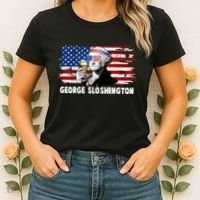 Funny George Sloshington USA American Flag Women's T-Shirt thumb 2