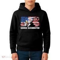 Funny George Sloshington USA American Flag Kids Hoodie thumb 4