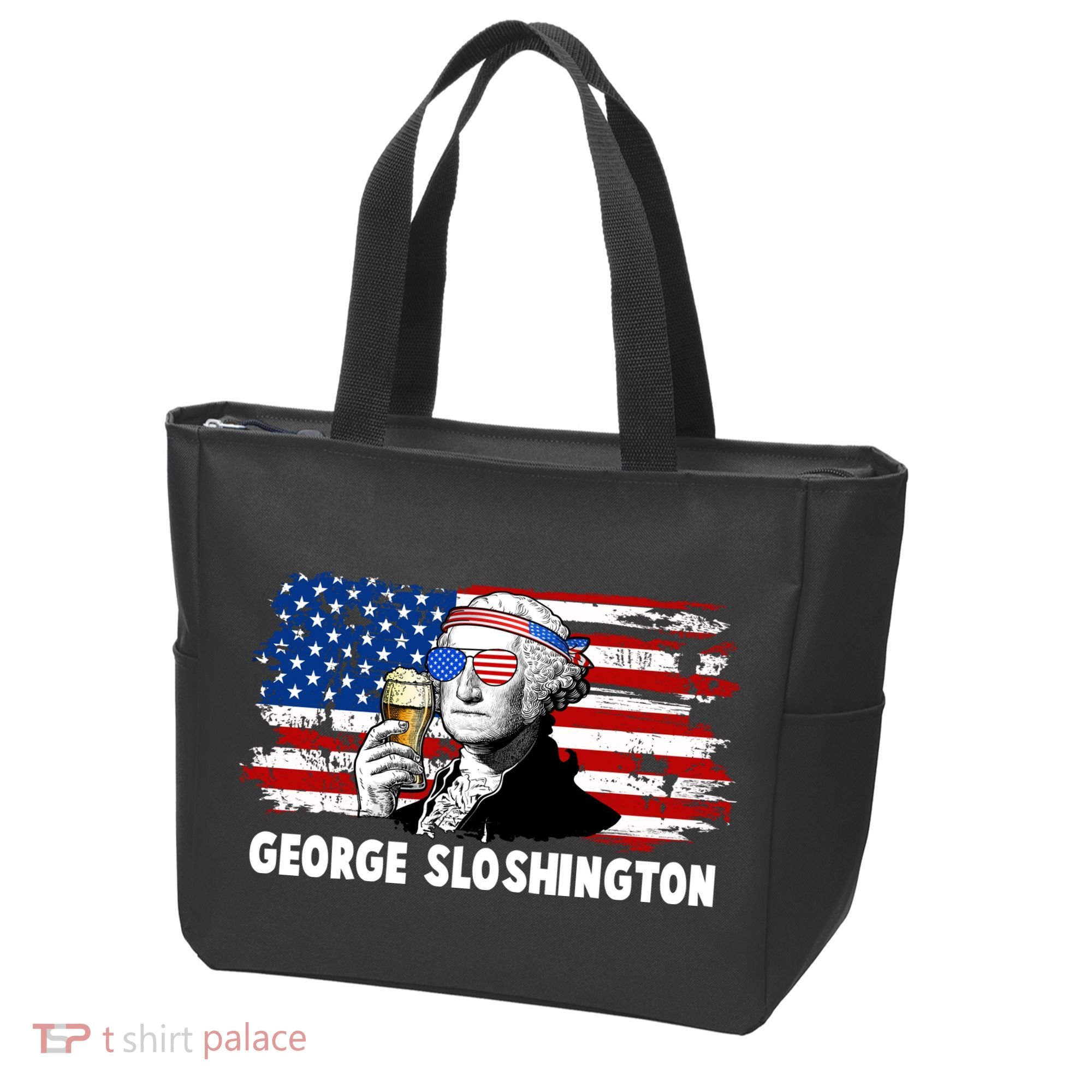 Funny George Sloshington USA American Flag Tote Bag