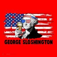Funny George Sloshington USA American Flag Santa Hat thumb 1