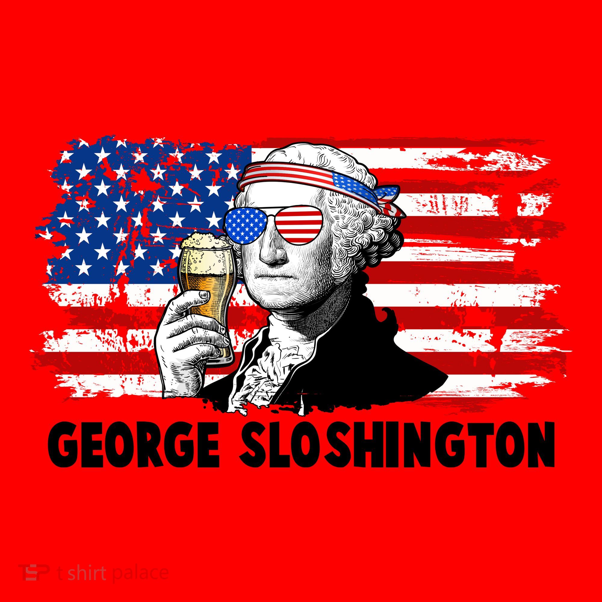 Funny George Sloshington USA American Flag Santa Hat