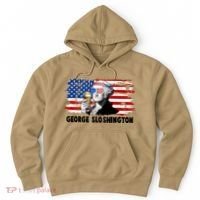 Funny George Sloshington USA American Flag Hoodie thumb 0