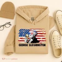Funny George Sloshington USA American Flag Hoodie thumb 4