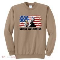 Funny George Sloshington USA American Flag Sweatshirt thumb 0