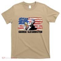 Funny George Sloshington USA American Flag T-Shirt thumb 0